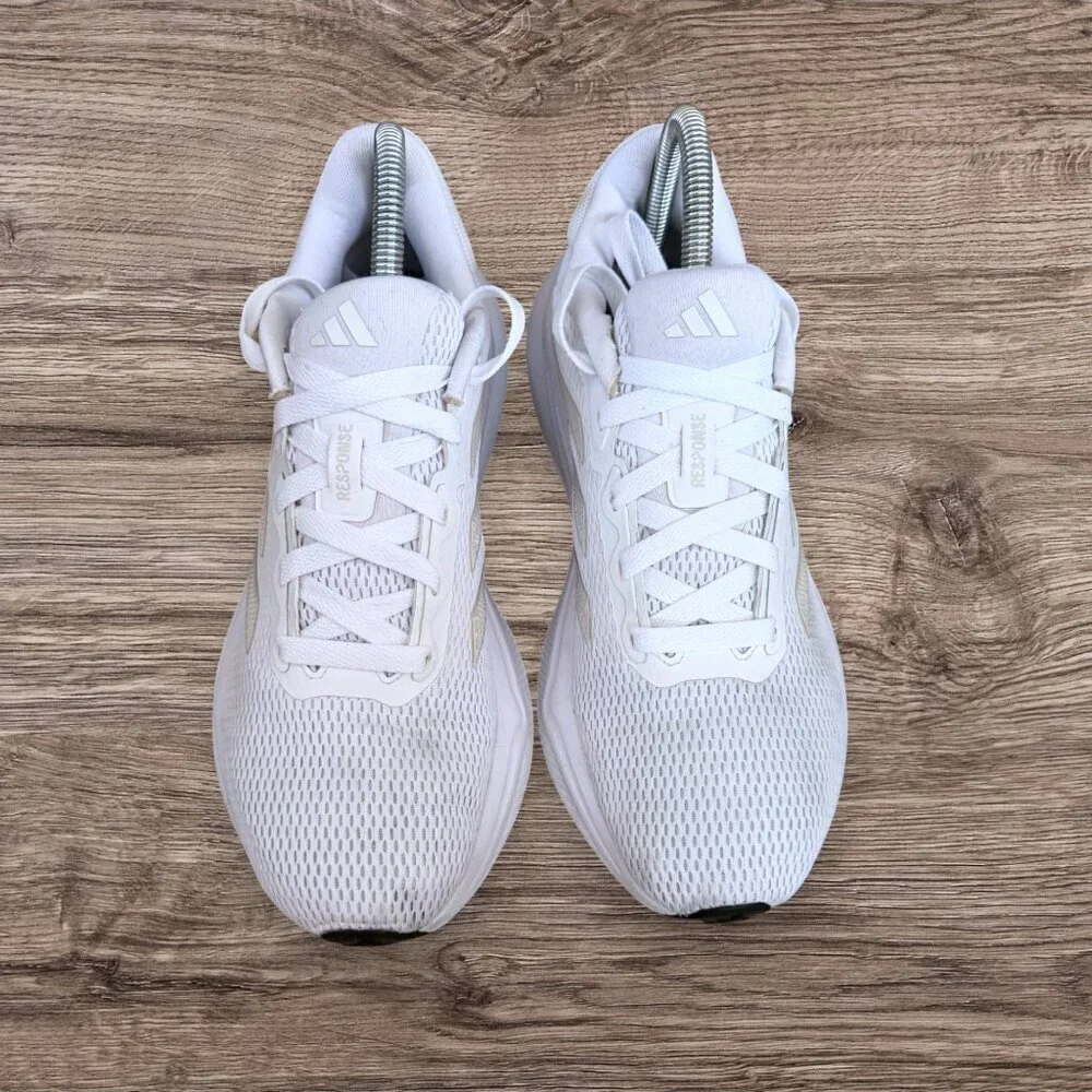 Adidas Response Womens 8.5 Super White Mesh Running Sneakers Minimal Athleisure